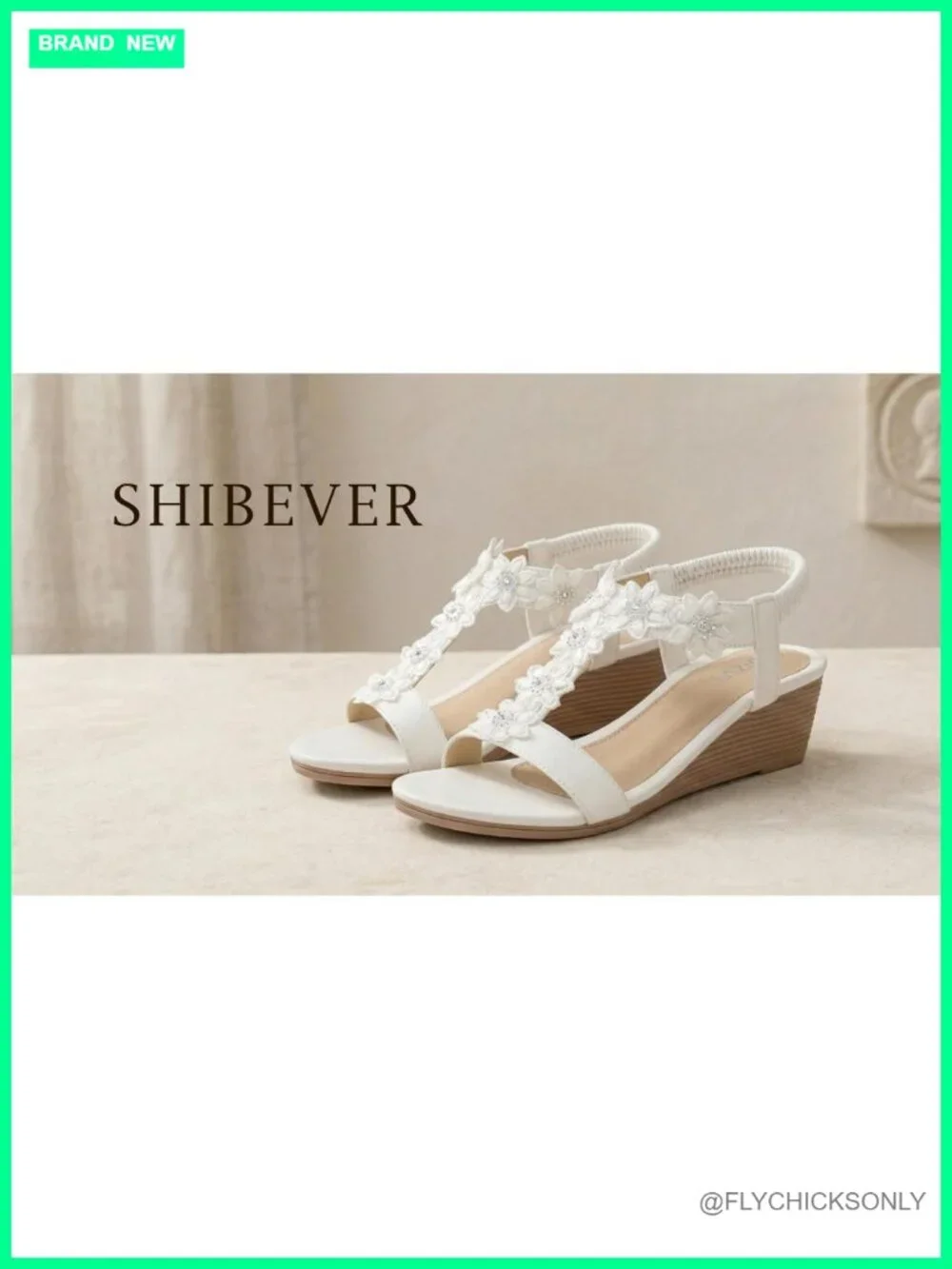 Women's Wedge Sandals with Rhinestone Floral Embellishments - Comfortable Low